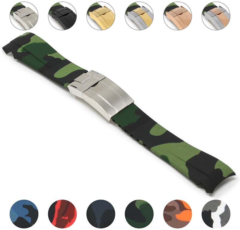 Strapsco Fitted Camo Rubber Strap for Rolex