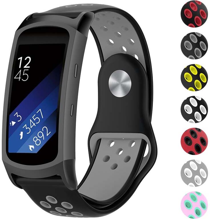 Strapsco Pin-and-Tuck Perforated Rubber Strap for Samsung Fit 2 & Fit 2 Pro