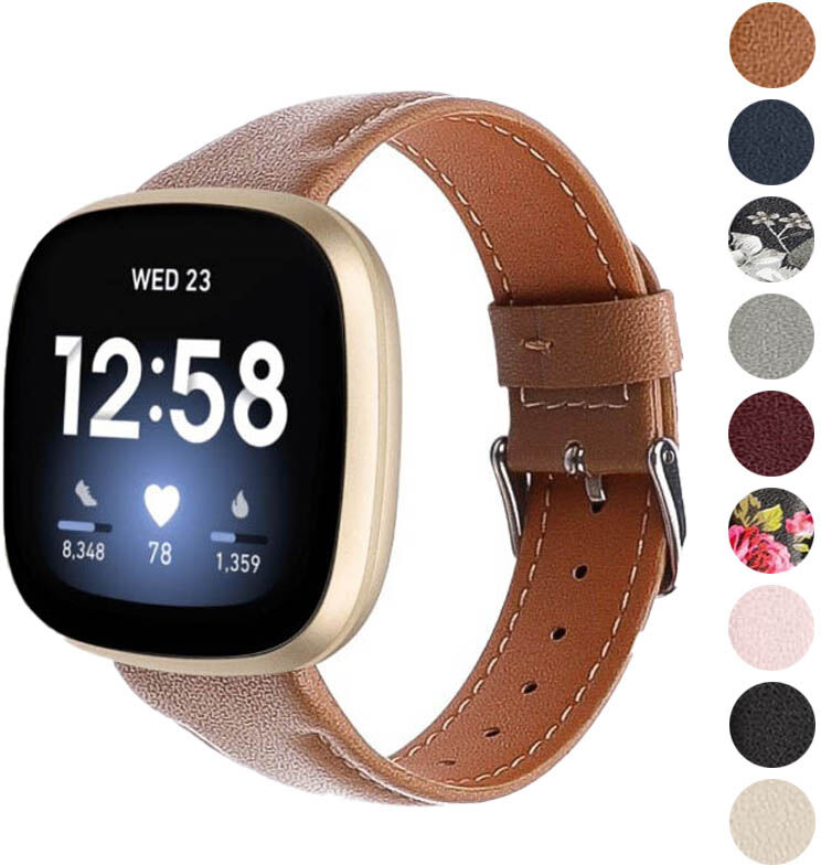 Strapsco Leather Band for Fitbit Sense