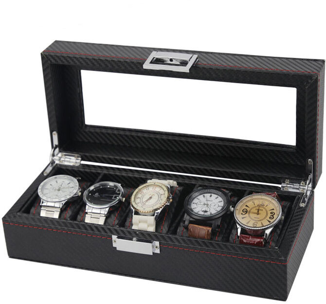 Strapsco Carbon Fiber Watch Box for 5 Watches