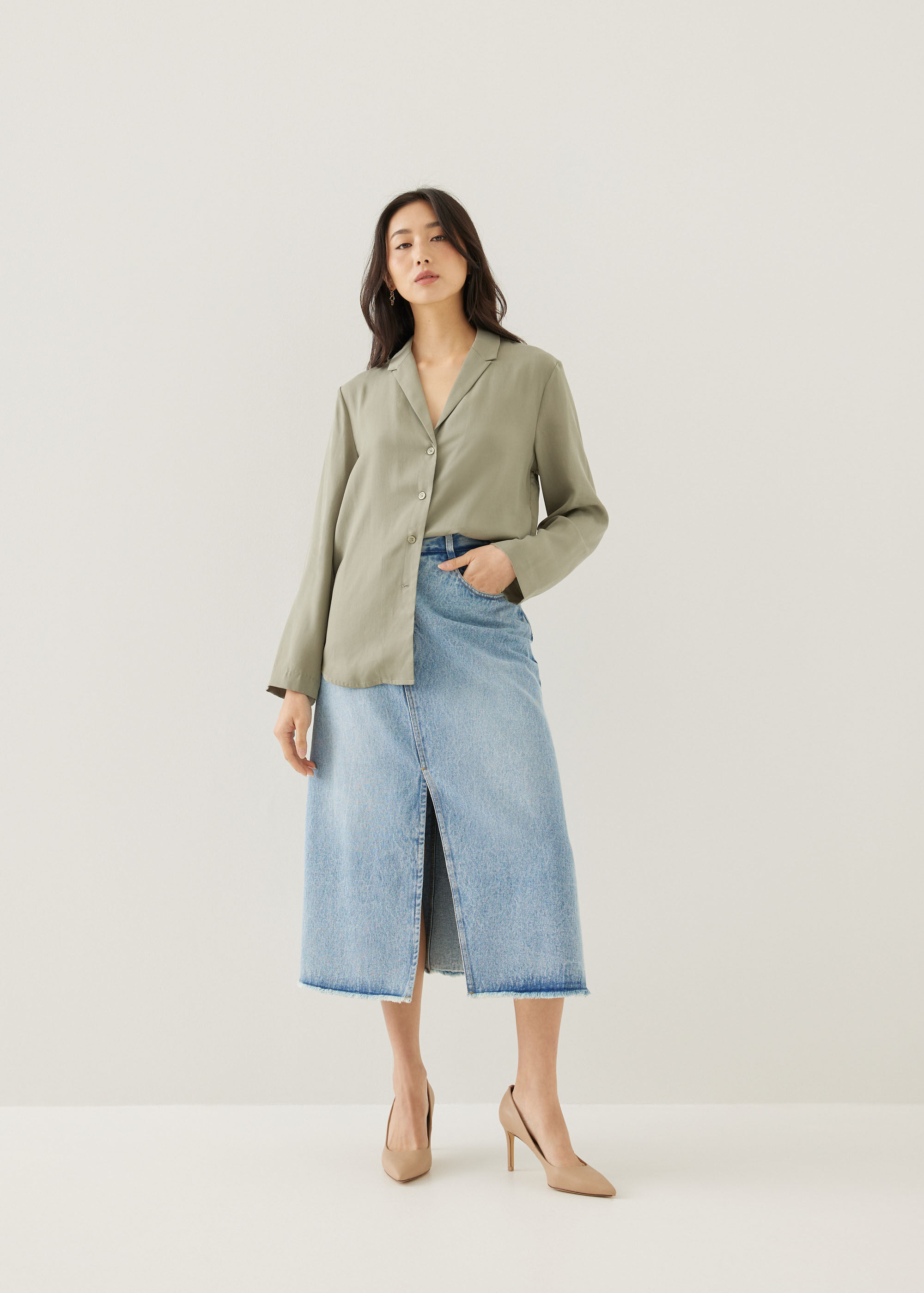 Love, Bonito Kaiden Tailored Relaxed Flare Sleeve Shirt-149-XS