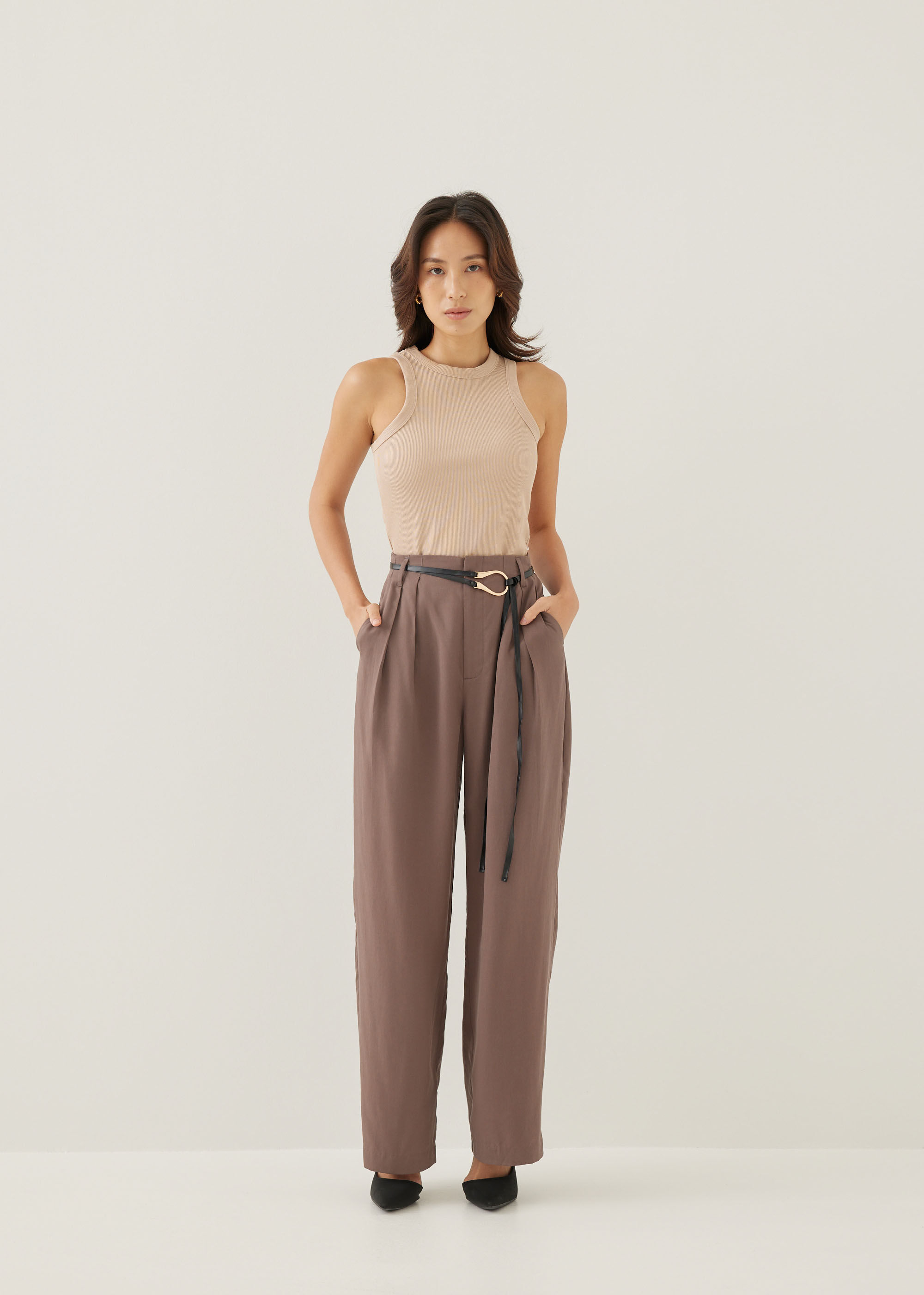 Love, Bonito Mathia Tailored Pleated Straight Leg Pants-277-XS