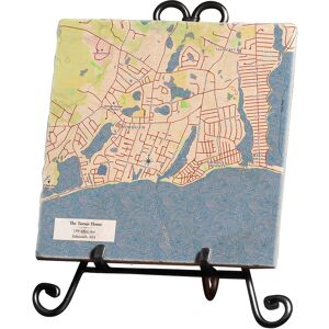 ScreenCraft Tileworks LLC Personalized Marble Map Trivet with Easel