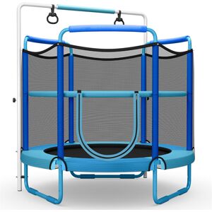 GoPlus Costway 5' Kids 3-in-1 Game Trampoline with Enclosure Net Spring Pad - Orange