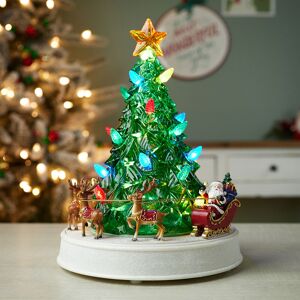 Melrose International, LLC LED Santa's Reindeer Rotating Carousel Tree with Music