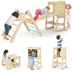 GoPlus Costway 7-in-1 Climbing Toy Connected Table and Chair Set - Multicolor