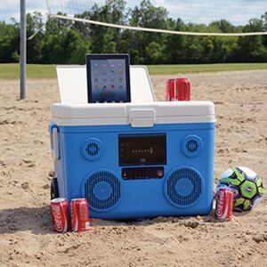 SONDPEX CORPORATION OF AMERICA LLC 40-Qt. Rolling Cooler with Bluetooth Sound System - Red