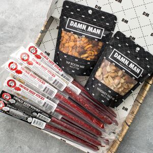 Sugar Plum Inc Damn, Man Gourmet Beef Sticks and Nuts Box