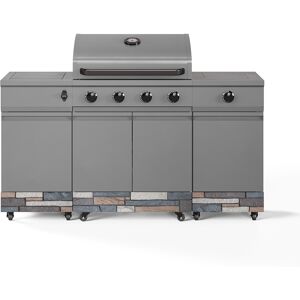 Tytus Grills LLC Stainless Steel Griddle for 5-Burner Fresno Island Outdoor Grill - Gunmetal Gray