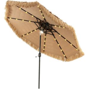GoPlus Costway Solar Powered Tiki Patio Umbrella with Led Lights - 9'
