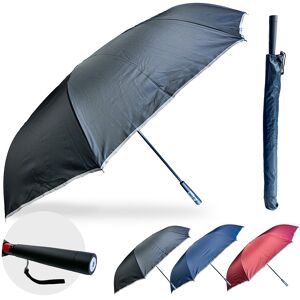 Flipo Group, Inc. Reverse Folding Windproof Umbrella with Flashlight - Black