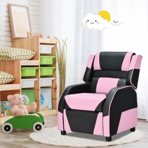GoPlus Costway Kids Gaming Sofa Recliner with Headrest and Footrest - White