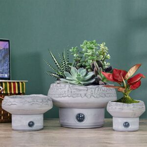 Greenship Garden USA, LLC Self-Watering Rock Garden Pot System for Indoor Plants (Set of 3)