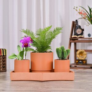 Greenship Garden USA, LLC Tabletop Self-Watering Pot System for Indoor Plants (Set of 3)