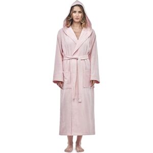 Arusa International, Inc. Turkish Cotton Mid-Calf Length Hooded Bathrobe - M - Seafoam