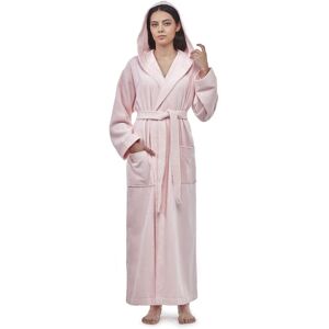 Arusa International, Inc. Turkish Cotton Ankle Length Hooded Bathrobe - L - Plum