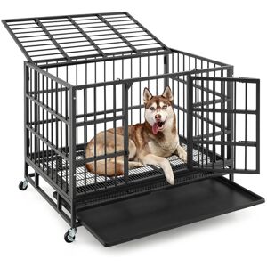 GoPlus Costway Foldable Heavy-Duty Metal Dog Cage - 38''