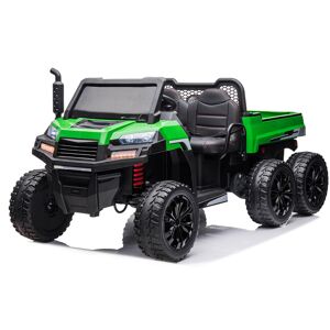 DTI Direct Inc 24V 6 Wheeler Tractor Trailer with Dump Cart - Green