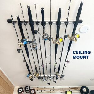 Rush Creek Creations All Weather Aluminum 10 Fishing Rod Wall or Ceiling Rack Rush Creek Creations All Weather Aluminum 10 Fishing Rod Wall or Ceiling Rack