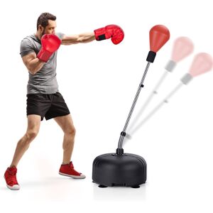 GoPlus Costway Adjustable Freestanding Punching Bag with Boxing Gloves - Red