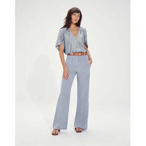 S23 D1 Ciara Detail Blouse - Blue Jeans, Size: S