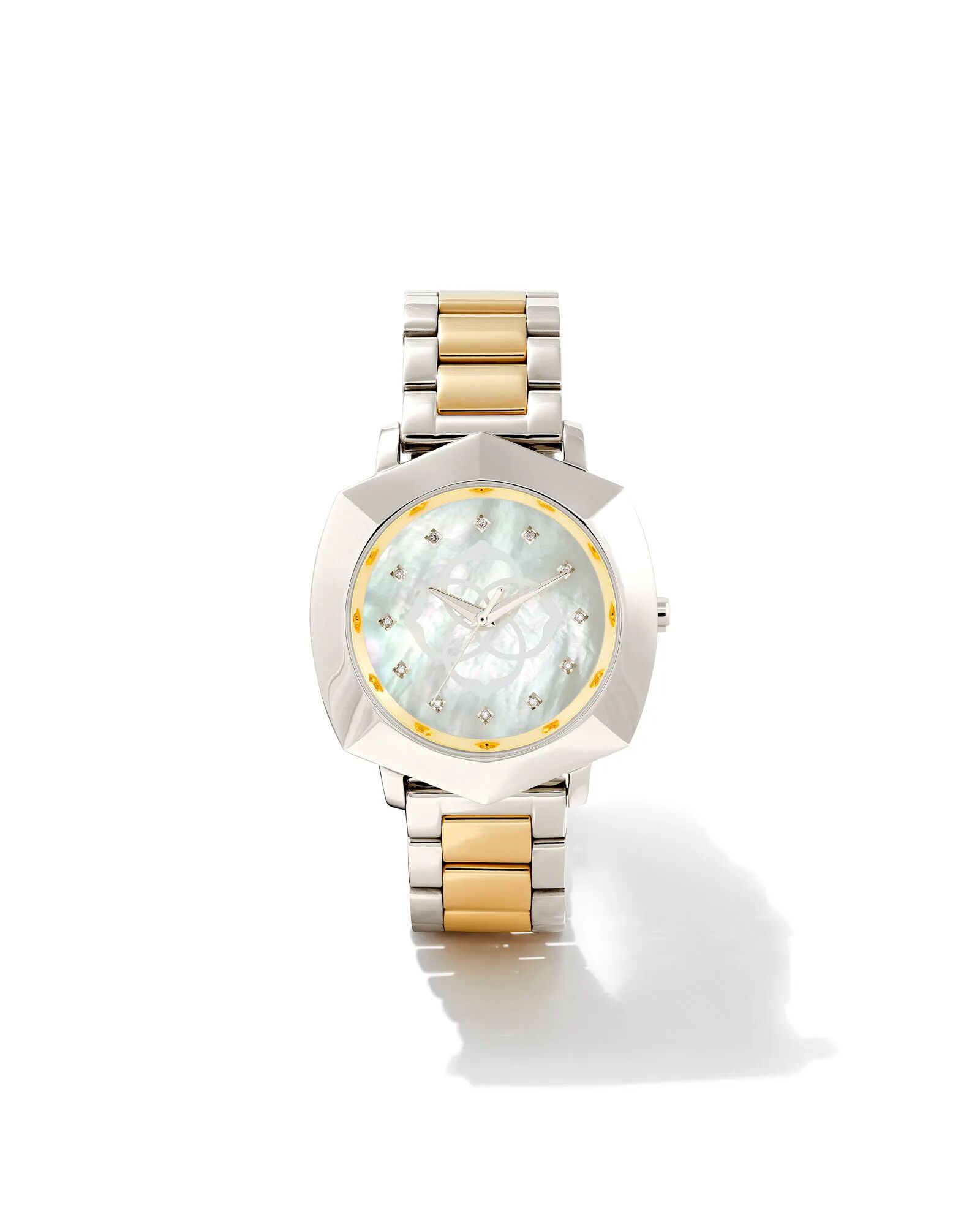 Kendra Scott Dira Two Tone Stainless Steel 38mm Diamond Dial Watch in Ivory Mother-of-Pearl   Mother Of Pearl