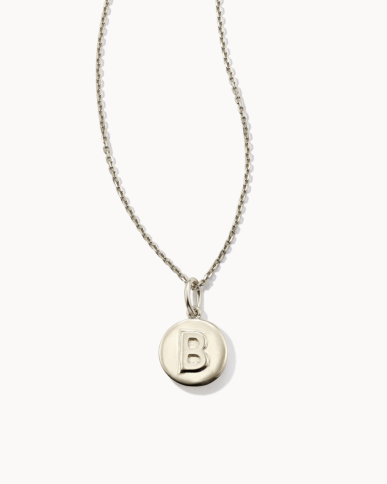 Kendra Scott Letter B Coin Pendant Necklace in Oxidized Sterling Silver   Metal