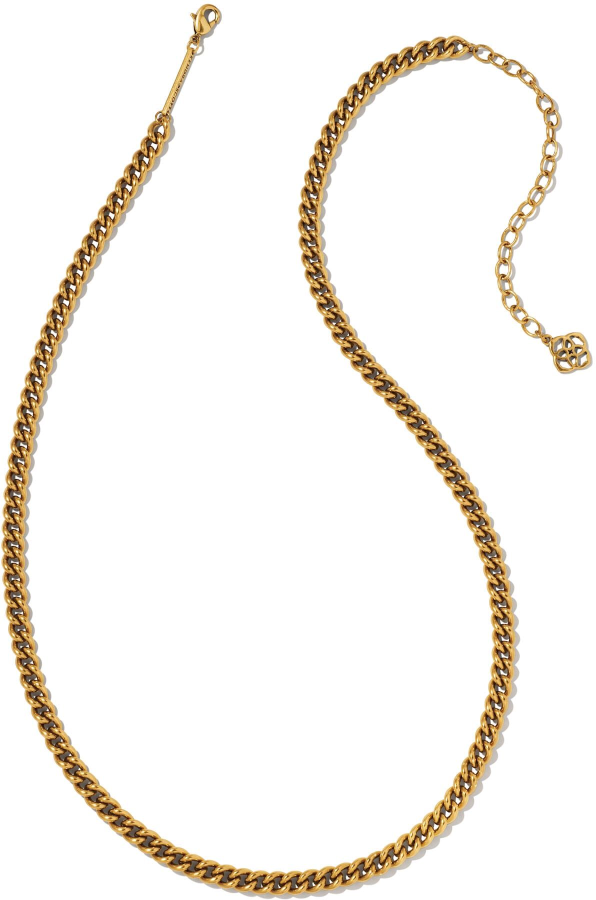 Kendra Scott Ace Chain Necklace in Vintage Gold   Metal