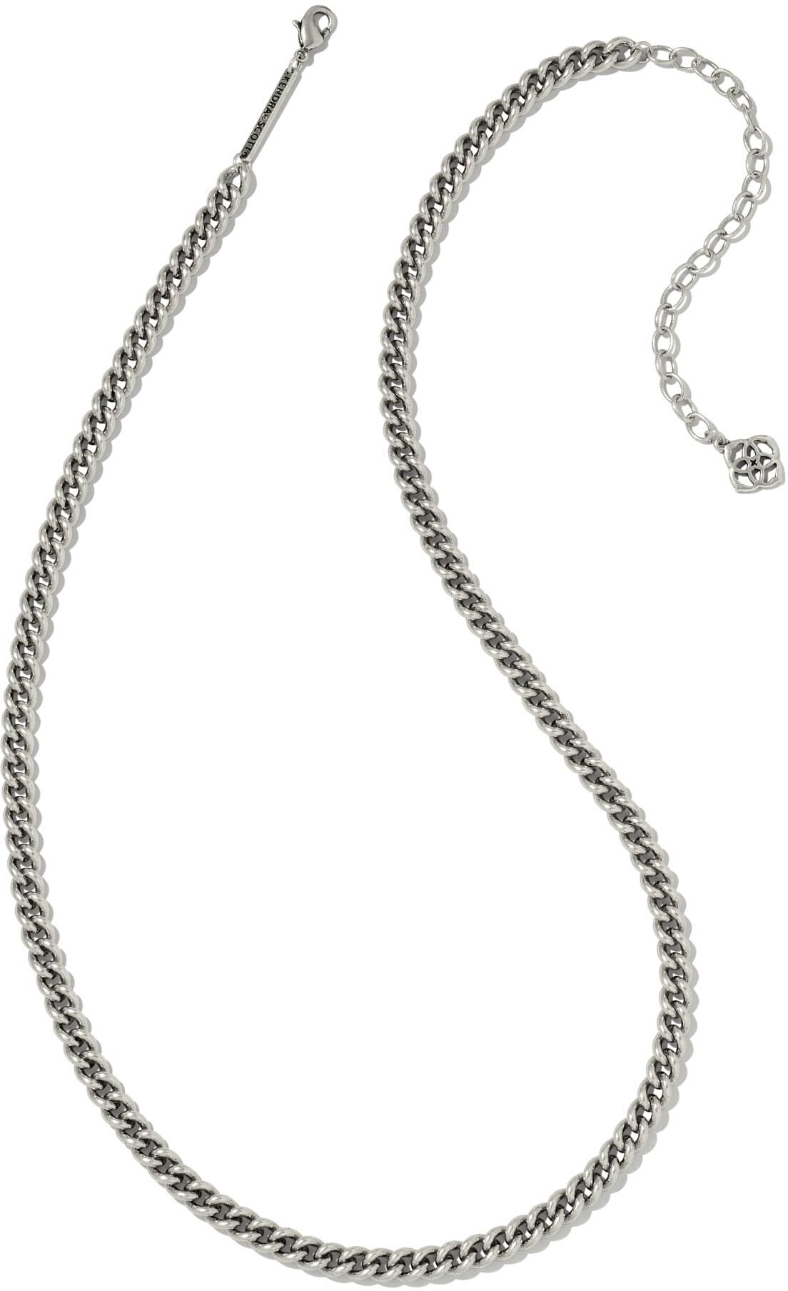 Kendra Scott Ace Chain Necklace in Vintage Silver   Metal