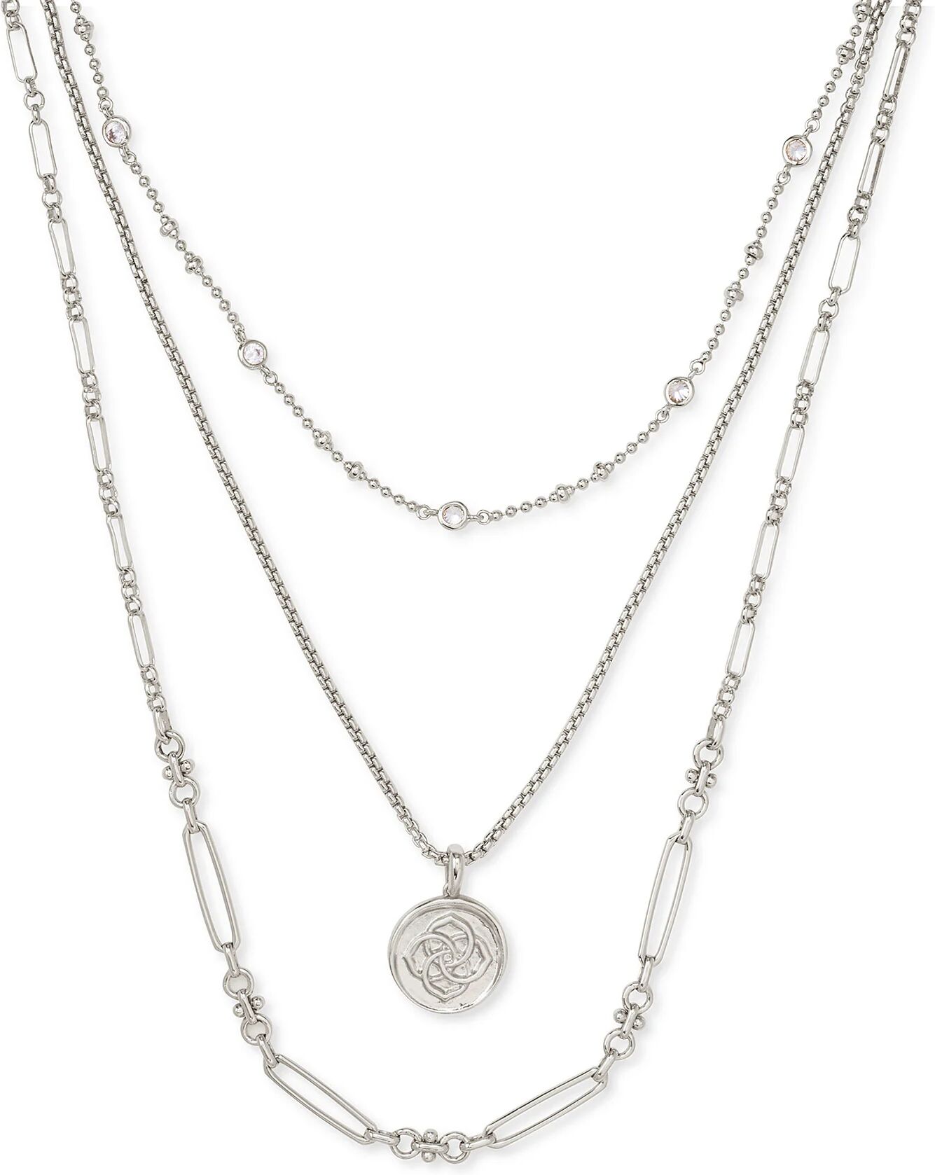 Kendra Scott Medallion Coin Multi Strand Necklace in Silver   Metal