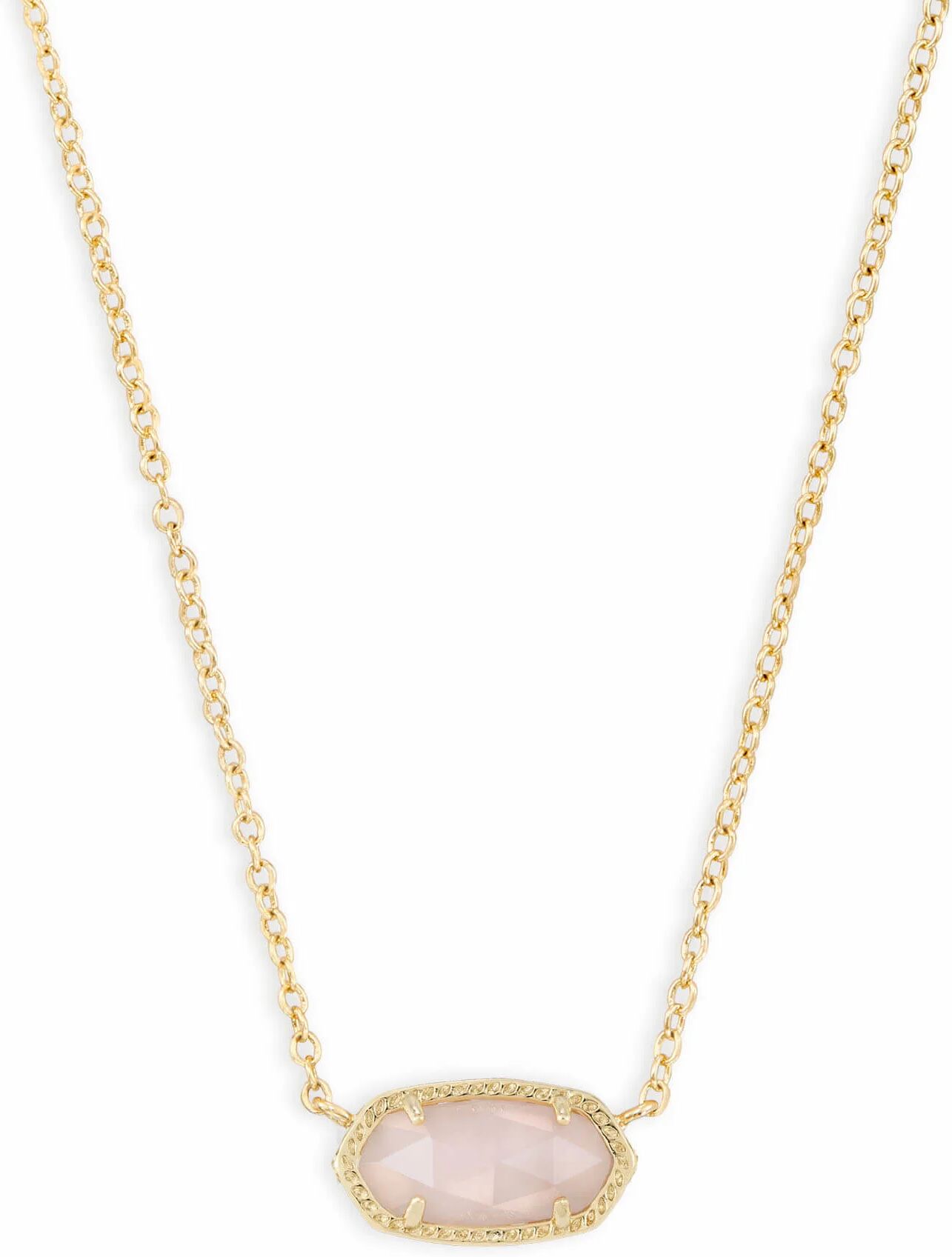 Kendra Scott Elisa Gold Pendant Necklace in Rose   Quartz