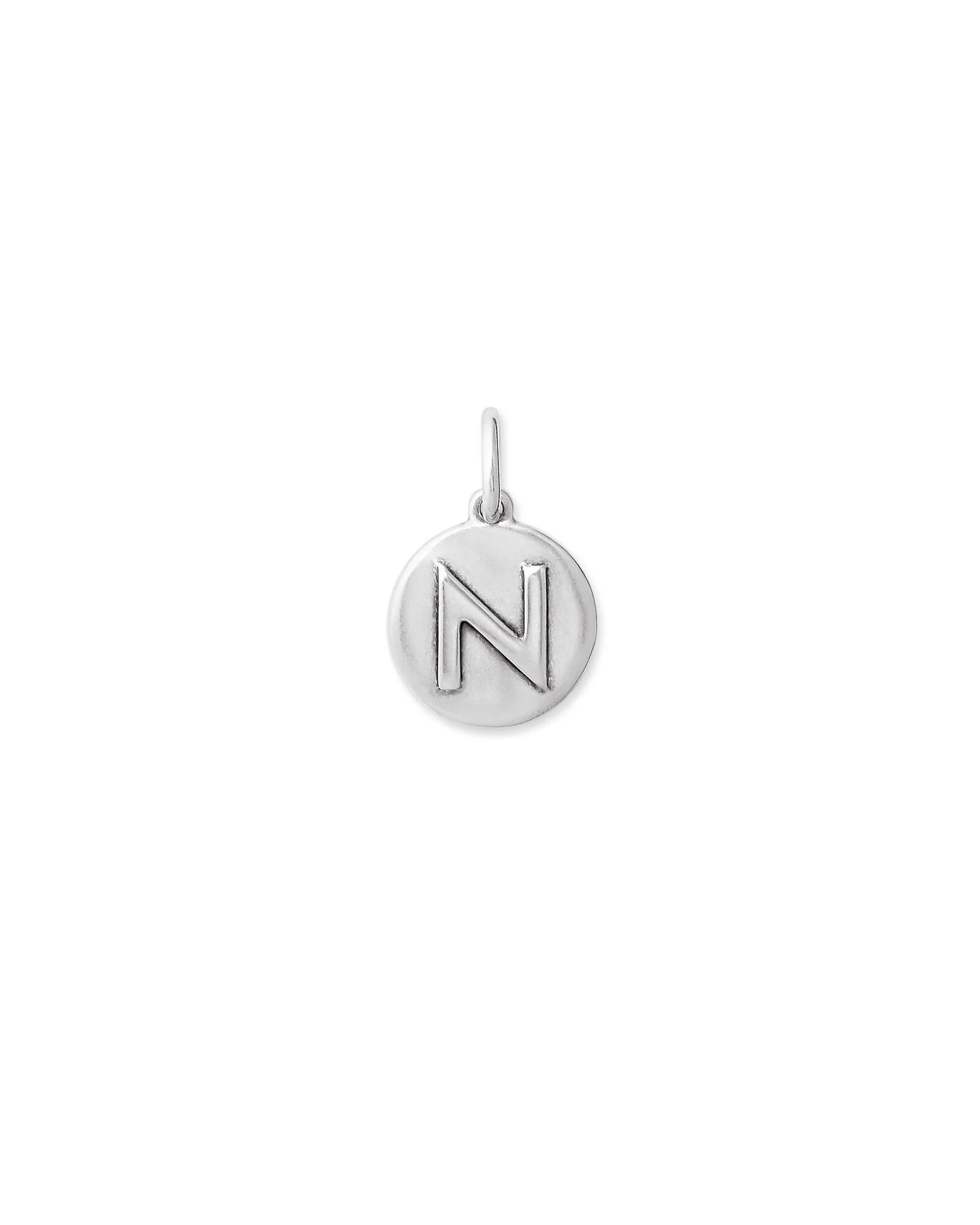 Kendra Scott Letter N Coin Charm in Oxidized Sterling Silver   Metal