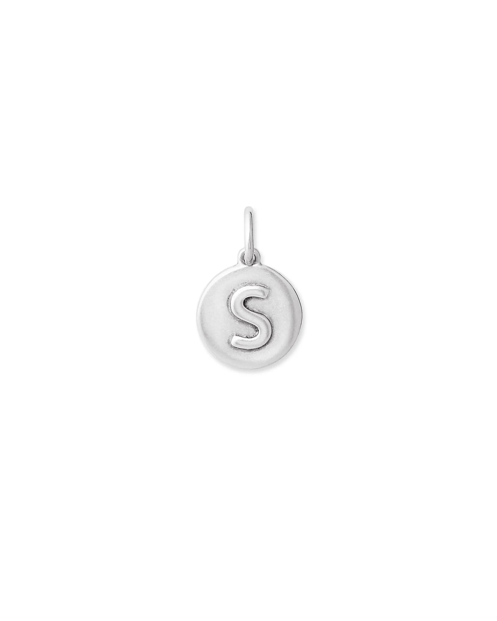 Kendra Scott Letter S Coin Charm in Oxidized Sterling Silver   Metal