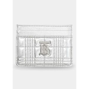 Burberry Lola TB Quilted Metallic Leather Card Case  - SILVER - SILVER