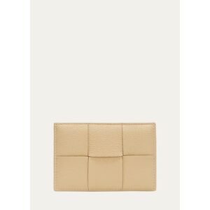 Bottega Veneta Intrecciato Leather Card Case  - PORRIDGE/GOLD