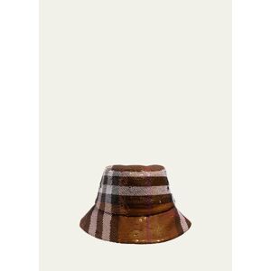 Burberry Check Sequin Bucket Hat  - DARK BIRCH BROWN - DARK BIRCH BROWN - Size: Medium