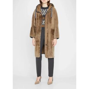 Brunello Cucinelli Reversible Shearling And Leather Coat  - C8485 TAUPE - Size: 40 IT (4 US)