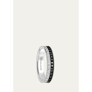 Boucheron Quatre Wedding Band in White Gold with Diamonds and Black PVD  - Size: 50-FR (5.5 US)
