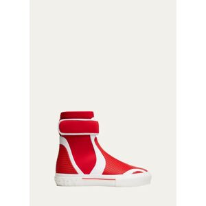 Burberry Men's Sub Stretch Nylon & Rubber High-Top Sneakers  - BRIGHT RED / WHIT - BRIGHT RED / WHIT - Size: 43 EU (10D US)