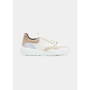 Alexander McQueen Men's Leather-Suede Runner Low-Top Sneakers  - WHI/SPR.BL./IVO - WHI/SPR.BL./IVO - Size: 42 EU (9D US)