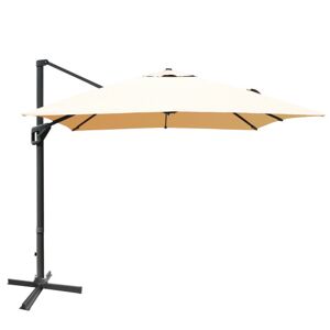 Costway 10 x 13 Feet Rectangular Cantilever Umbrella with 360° Rotation Function-Beige