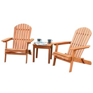 Costway 3 Pieces Adirondack Chair Set with Widened Armrest