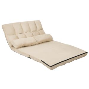 Costway 6-Position Foldable Floor Sofa Bed with Detachable Cloth Cover-Beige