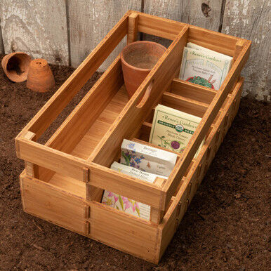 Garrett Wade Bamboo Tool Tote and Seed Organizer