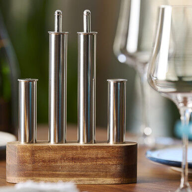 Garrett Wade Modern Oil, Vinegar, and Salt & Pepper Set