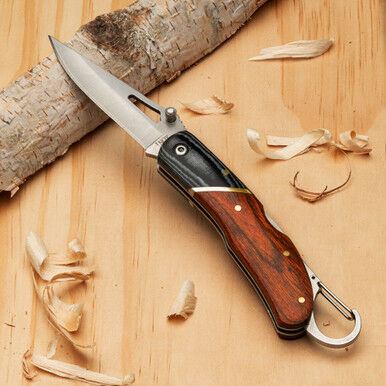 Garrett Wade Rosewood and Brass Folding Knife for Camping and Bushcraft