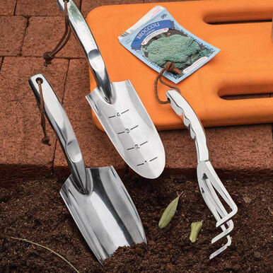 Garrett Wade Polished Cast-Aluminum Trowel/Cultivator Set