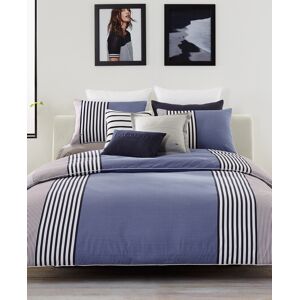 Lacoste Home Lacoste Meribel Cotton Colorblocked King Duvet Cover Set Bedding - Unisex - Navy - Size: King