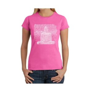 La Pop Art Women's Word Art T-Shirt - Zen Buddha - Female - Pink - Size: Small