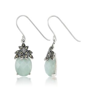 Macy's Oval Faceted Jade Dangle Earrings - Female - Green - Size: No Size
